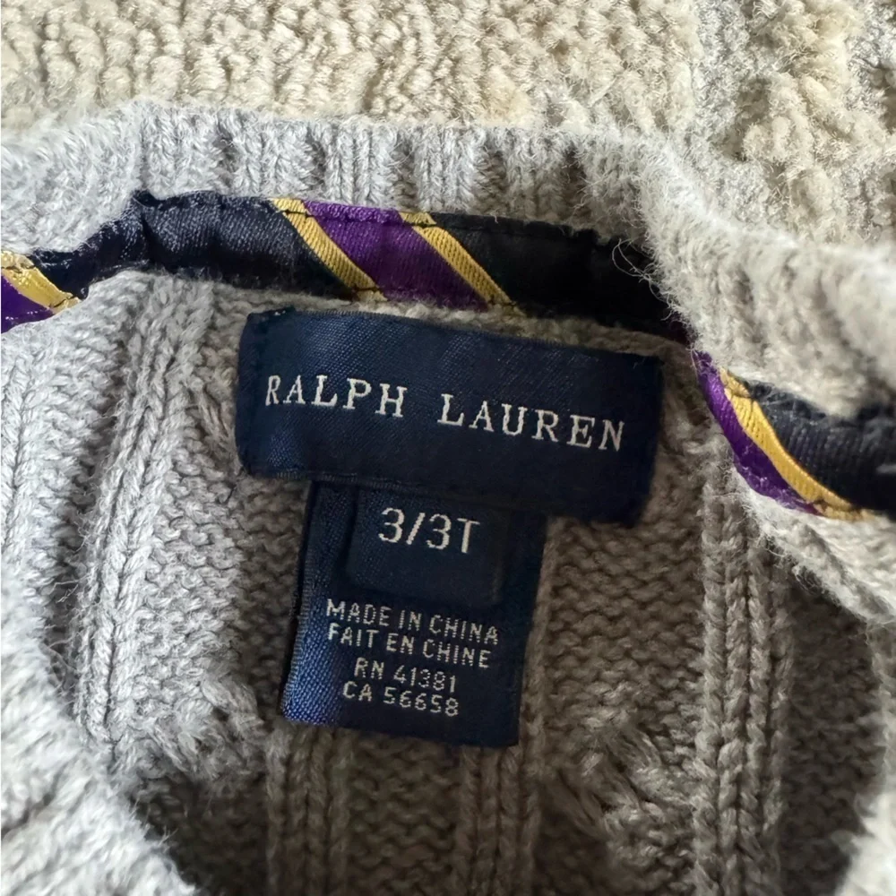 Ralph Lauren sweater cardigan button front cotton long sleeve plaid dress 3T